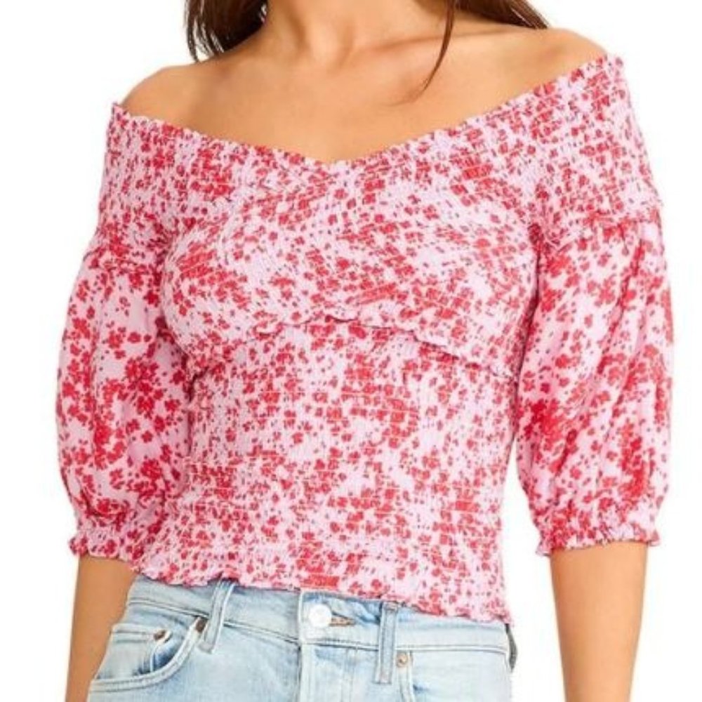 BB Dakota by Steve Madden Paradise Smocked Top Size Large NWT